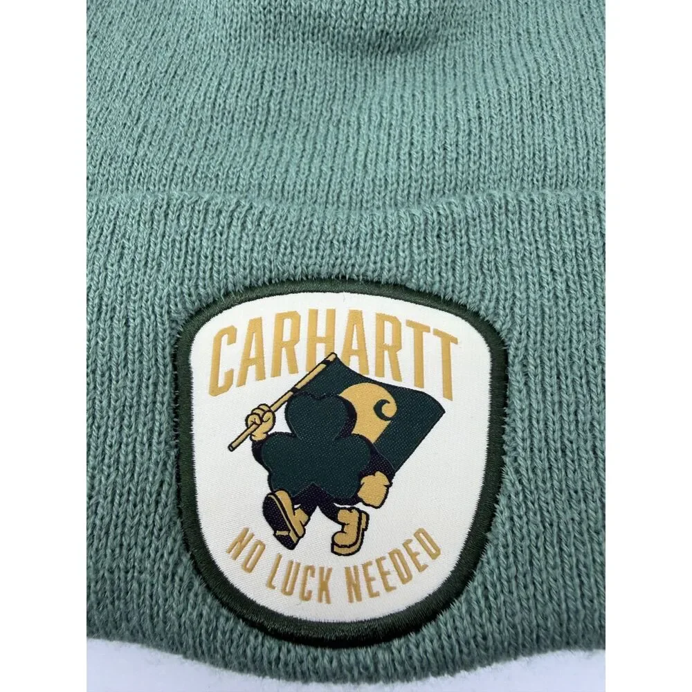 Carhartt Knit Shamrock Patch Beanie - Color: Green Slate